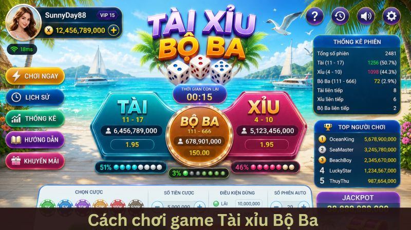 Các hình thức cược tài xỉu bộ ba phổ biến nhất