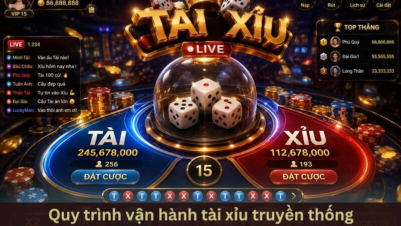 Quy trình vận hành phiên cược tài xỉu truyền thống