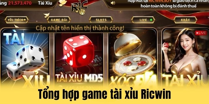 Hệ thống game tài xỉu hấp dẫn tại Ricwin